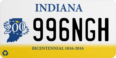 IN license plate 996NGH