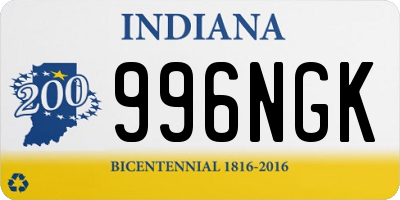 IN license plate 996NGK