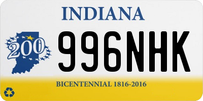 IN license plate 996NHK
