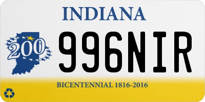 IN license plate 996NIR