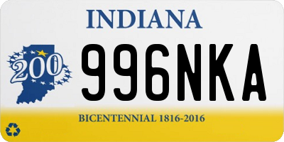 IN license plate 996NKA