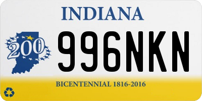 IN license plate 996NKN