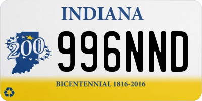 IN license plate 996NND