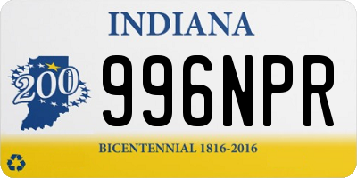 IN license plate 996NPR
