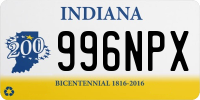 IN license plate 996NPX