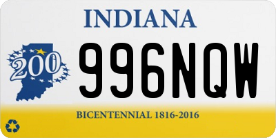 IN license plate 996NQW