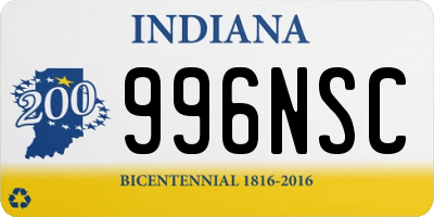 IN license plate 996NSC