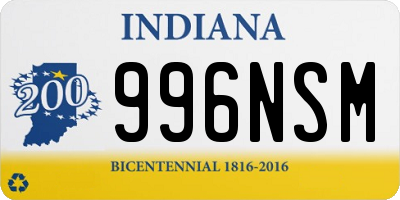 IN license plate 996NSM
