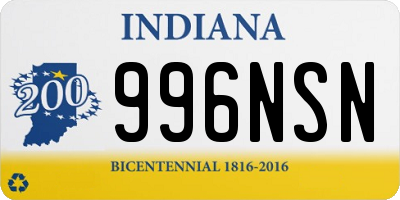 IN license plate 996NSN