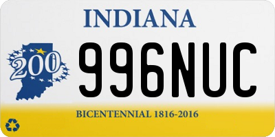 IN license plate 996NUC