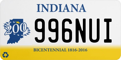 IN license plate 996NUI