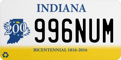 IN license plate 996NUM