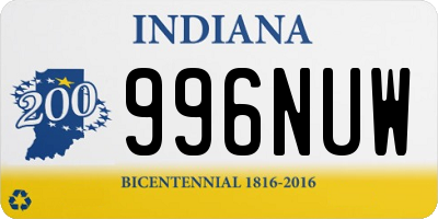 IN license plate 996NUW