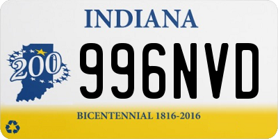 IN license plate 996NVD