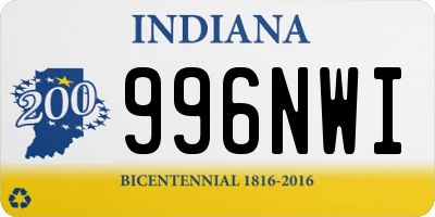 IN license plate 996NWI