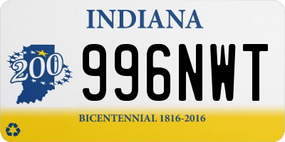 IN license plate 996NWT