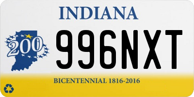 IN license plate 996NXT