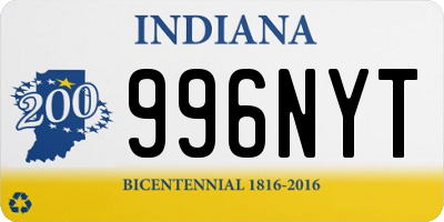 IN license plate 996NYT