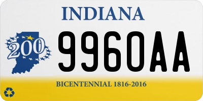 IN license plate 996OAA