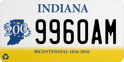 IN license plate 996OAM