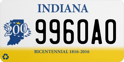 IN license plate 996OAO