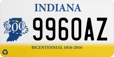 IN license plate 996OAZ