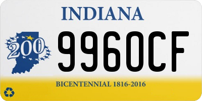 IN license plate 996OCF