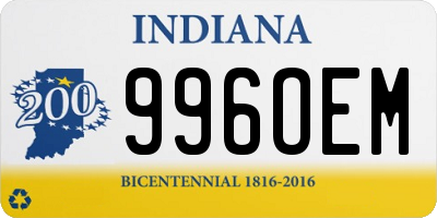 IN license plate 996OEM