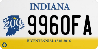 IN license plate 996OFA