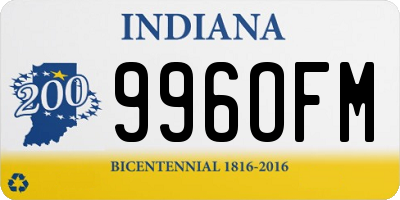 IN license plate 996OFM