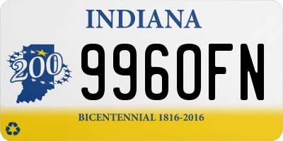 IN license plate 996OFN