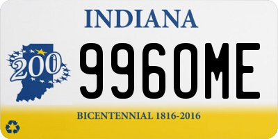 IN license plate 996OME