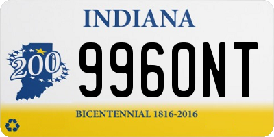 IN license plate 996ONT