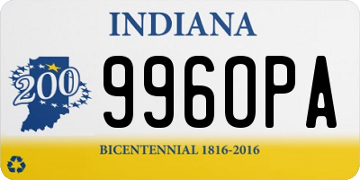 IN license plate 996OPA