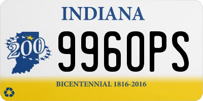 IN license plate 996OPS