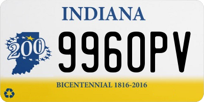 IN license plate 996OPV