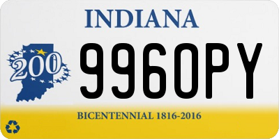 IN license plate 996OPY