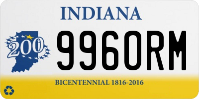 IN license plate 996ORM