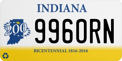 IN license plate 996ORN