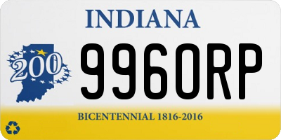 IN license plate 996ORP