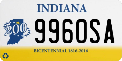 IN license plate 996OSA