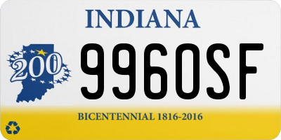 IN license plate 996OSF