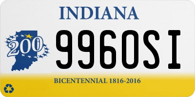 IN license plate 996OSI