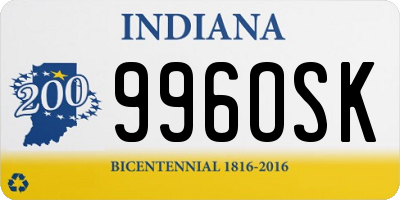 IN license plate 996OSK