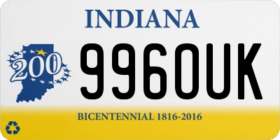 IN license plate 996OUK