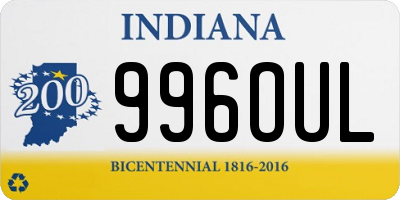 IN license plate 996OUL