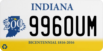 IN license plate 996OUM