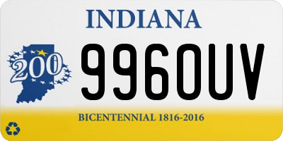 IN license plate 996OUV