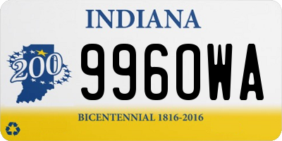 IN license plate 996OWA