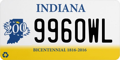 IN license plate 996OWL